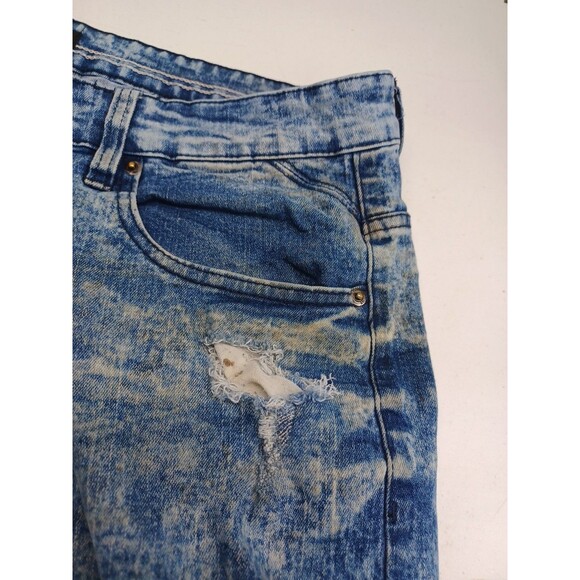 WT 02 Pants Mens Blue Denim Jeans Distressed Acid Wash Cotton Blend 42x32 - Picture 5 of 8